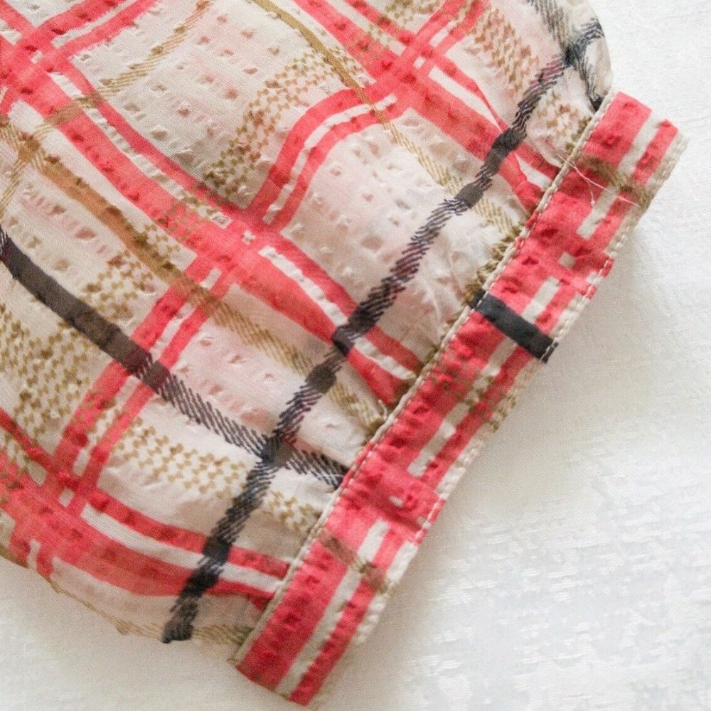 Outback Red Plaid Ruffled Collar Top Sheer - Picture 5 of 7